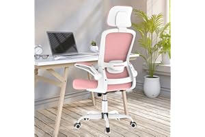 Mimoglad Office Chair, High Back Ergonomic Desk Chair with Adjustable Lumbar Support and Headrest, Swivel Task Chair with flip-up Armrests for Guitar Playing, 5 Years Warranty