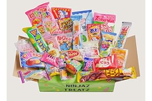 NINJAZ TREATZ 30 bonbons japonais Snacks Box Japonais Dagashi (boîte en carton)