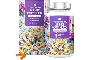 ‎SONNESEE Sonnesee Leber Komplex 8-in-1 Mariendistel 120 Kapseln, Hochdosiert mit 80% Silymarin, Artischocke, Löwenzahn, Inositol Cholin trägt zu einem normalen Fettstoffwechsel bei Vegan