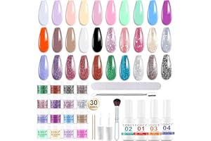EODCI EODCI Dip Powder - Kit de manicura francesa en polvo, 30 colores, con base activadora y capa superior, juego de manicura francesa, juego de uñas acrílicas para manicura