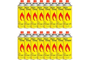 DS-Lux Alpen Lot de 16 cartouches de gaz isobutane MSF-1a 400 ml 227 g pour réchaud à gaz, réchaud de camping, chalumeau Bunsen, chalumeau à souder