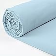 A-Express 100% Cotton Fabric - 60 Inch 150cm Wide - Plain Cotton Fabric by The Metre - Ideal for Quilting, Sewing, Dressmaking, Curtain Linings, Totes, Bedding, Pillowcases - Light Blue 0.5 Metre