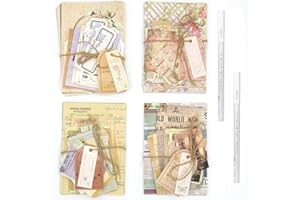 AGIGU Scrapbook Paper, 400 Sheets of journaling Supplies for Vintage Crafts Planner Bullet Junk Journal Supplies Mixed Media Collage Card Album Embellishments