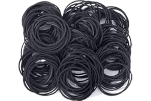 SEPGLITTER 200 Stücke Schwarz Gummibänder, 38mm Gummiringe Elastische Gummi Bänder für Haare, Haushalt,Stifte, Katapulte, Rechnungen, Bankpapier, Bürobedarf