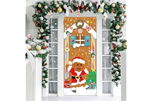 DPKOW Baner do domu z piernika, dekoracja bożonarodzeniowa, baner materiałowy na Boże Narodzenie, dekoracja na ścianę, dekoracja na Boże Narodzenie, dekoracja tła, duży rekwizyt do zdjęć, plakat, 183