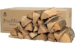 FUELWOOD SPATAR Leña de roble premium de 45 l, secado al horno, 25 cm, menos del 15% de humedad, ideal para horno, chimenea, barbacoa, barbacoa y hoguera, leña, leña, barbacoa (45 litros)