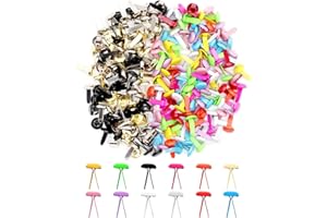 Anvin 300Pcs Mini Brads Small Round Brass Metal Paper Fasteners Pastel Brads 12 Colors Random Mixed for Scrapbooking Art DIY Craft Paper Project(8x12mm)