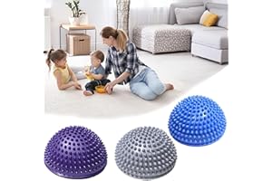 DXIA 3x Hedgehog Balance Pods, Pillow Balance Hedgehog Fitness Balance Ball, Half Spiky Fitness Domes for Kids Adults Sports, for Sports, Foot Massage, Stability Training, Balancing Therapy