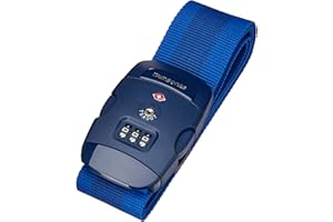 Samsonite Global Travel Accessories - Sangle pour Bagage avec Serrure TSA à Combinaison à 3 Chiffres Intégrée, 190 cm, Bleu (Midnight Blue)