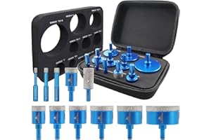 BRSCHNITT Forets Diamant - trepan carrelage 6/8/10/25/28/32/35/45/50/65mm Tige triangulaire trépan diamant&20mm trépan diamant pour Perçage à sec en Porcelaine Carrelage Granit Marbre…