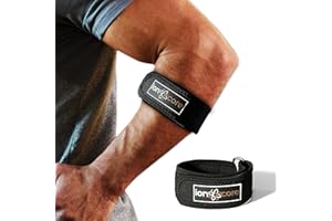ionocore® fascia epicondilite gomito - Tutore gomito del golfista con cuscinetto a compressione mirata e chiusura completamente regolabile - Fascia di supporto per l’avambraccio