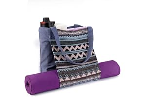 Borsa stuoia Yoga - Borsa Yoga - Borsa Donna - Yoga Mat Bag - Tote Bag per il trasporto del tappetino da yoga, Pilates o Ginnastica - leggera, spaziosa e pratica Thermikoa