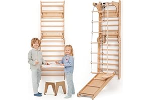 Palestra Coperta per bambini con scala Svedese GOODEVAS - Set da Arrampicata Palestrina Montessori