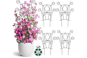 LYAZKMY 4 Pack Metal Plant Trellis for Climbing Plants, Stackable and Sturdy Plant Supports for Indoor and Outdoor Use, Durable Garden Trellis for Potted Plants, Flowers, Vines, Ivy