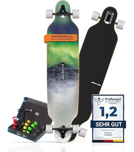 Sporterra Longboard Premium [Offre D'Été] – Longboard Pour Adultes Et Adolescents, Optimisé Pour Des Aventures Inoubliables Sur La Route
