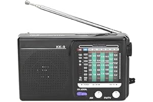 RAYPOW Trasistor radio portatile a 9 bande, FM/AM/SW1~SW7, alimentato a batteria, borsa portatile, altoparlante forte, per interni ed esterni
