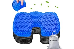 Bilbear Cojín de gel antideslizante para asiento de kayak, transpirable, en forma de U, barco y pesca, cojín inflable impermeable para asiento grueso para equipo de accesorios de kayak