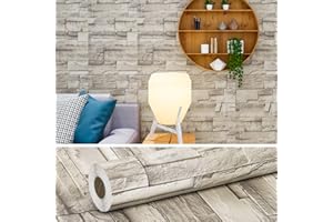 VEELIKE Carta Da Parati Mattoni Pellicola Adesiva Effetto Pietra Carta Adesiva Vintage Effetto Mattone Pellicola Autoadesiva Cucina Piano Lavoro Pellicola Protettiva Adesivo Parete Vinile 0.4m x 18m