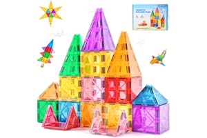 Katiago Magnetic Building Blocks Toys for Kids 42PCS Magnetic Tiles STEM Learning Educational Construction Toys for 3+ Year Old Boys Girls Classroom Preschool Birthday Gifts