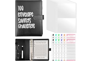 TOPCZY Classeur de Défi 100 Enveloppes, A5 Classeur Budget Cahier de Compte avec Stylo et Feuilles de Budget, Rose D'économie D'argent pour Bureau Maison École