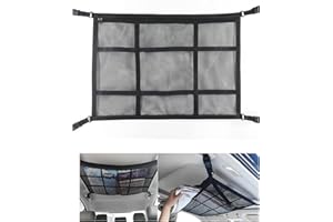HautStore Rete da Auto Soffitto,Rete Portaoggetti per Auto Bagagliaio, Universale Rete Portaoggetti da Soffitto per Auto, Mesh Net per Soffitto Auto Interni con Cerniera Tasca(80 * 54CM)