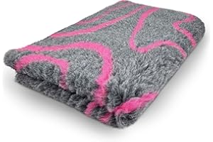 Topmast Vetbed, Tapis de Chien Antidérapant, 100 x 75 cm, Waves, Fuchsia, Lavable en Machine, pour Chiens et Chiots (Moyen)
