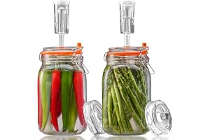 SwiftSlot 1.5L Fermentation Jars with Weights & Airlock, 2 Pack | Fermenting Kit for Sauerkraut, Kimchi, Kombucha and Pickles