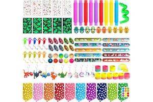 PUWOWYE Regalini Fine Festa bambino, 100 Pezzi Gadget Compleanno Riempitivi di Pinata, Pensierini bambino Dopo Giochi, Festa per Ragazzi e Ragazze Inclusi Portachiavi, Tatuaggi