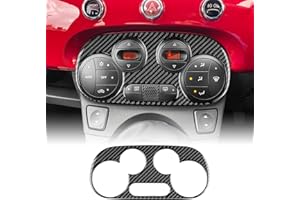 ‎KUNGKIC KUNGKIC Für Fiat 500 2008-2023 Abarth 595 2012-2023 Auto Zentrale Steuerung AC Panel Bedienfeld Kohlefaser Aufkleber Dekorative Innenbereich Zubehör Geschenk,Schwarz,Stil B