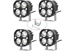 RIGIDON 4 Pcs Faro da Lavoro Led, 12V 24V 3 Pollici 40W Cubo Spot Luci di Lavoro a Led, Led Spotlights Porta Faretti Per Auto Trattore Fuoristrada Camion SUV ATV 4x4, 6000K bianca riflettore led