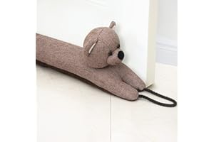 ‎FORECRONIC Forecronic Unter Tür Zugluftstopper Dekorative Windstopper 91cm für Tür & Fenster, beschwert Tier Luft Zugluftstopper Schlange Lärm Blocker für unten an der Tür mit hängenden Schlaufen - Bär