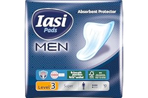 IASI Men Super Level 3, Einlagen für leichten bis mittelschweren Harnverlust bei Männern, 10 Stück