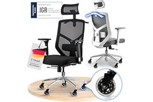 ‎ELITESEATS ELITESEATS Bürostuhl Ergonomisch [TESTSIEGER] Kratzerfreie Rollen Atmungsaktiv | Ergonomischer Schreibtischstuhl | Büro Stuhl 150 kg Belastbar | Computerstuhl | Drehstuhl | Home Office Chair Ergonomic