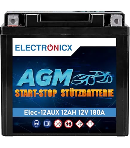 Exide EK091 AGM Stützbatterie 12V 9Ah – Für Start-Stop-Systeme, 120A Kälteprüfstrom