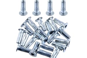 Swpeet 20 st metriska nitmuttrar M6 i vitt kolstål med zinkpläterad multi-grepp plus muttrar, nitar, Bulb Shank, platt huvud