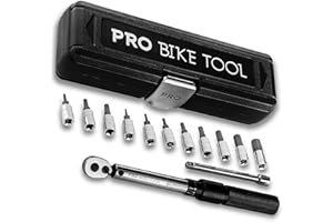 Clé dynamométrique pour vélo et moto, entraînement 1/4" avec cliquet et rallonge, plage de mesure 2 à 20 Nm, outil de précision comprenant clé hexagonale hexagonale et embouts torx pour vélo de route,