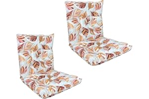 IL GRUPPONE PASSIONE CASA Set Cuscini Sedia Con Schienale Imbottiti Con Laccetti Banda Elastica Per Fissaggio Prodotto Italiano Sedie Poltrone Sdraio Reclinabili Cucina Giardino 40 x 80 Cm - LeafletsArancio - 2 Pezzi