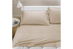 Caleffi - Completo Lenzuola Tinta Unita | Comfort Notturno Ottimale | Design Italiano dal 1962 | Ideale per Letto Matrimoniale, Sabbia, Matrimoniale, Flanella