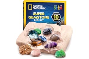 BLUE MARBLE NATIONAL GEOGRAPHIC Gemstone Dig Kit – Dig Up 10 Real Gems & Crystals, Science Kit for Kids, Gem Digging Kit for Kids, Mining Kit, Rock Collection
