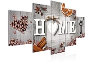 Runa Art Cocina casera Cuadro Lienzo no Tejido 5 Piezas Clásico gris marrón Dormitorio Corredor 033953c