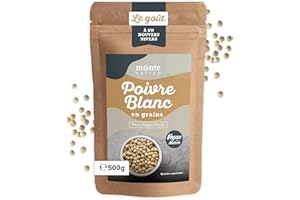 Poivre blanc en Grains Monte Nativo (500g) - Poivre blanc entière - Épices aromatiques séchées avec soin, idéales pour Cuisiner et Assaisonner - Arôme et Goût intenses