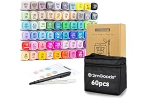 ‎2MGOODS 2mGoods 60 farben Filzstifte mit Doppelspitze, Copic Marker Set, Twin Marker, Alkoholmarker für Erwachsene, color pens, schnelltrocknend, geruchsarm, lichtbeständig, ideal für Kunst und Skizzen
