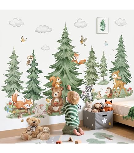 Adesivo Murale Savana Adesivo Muro Savana Nera 160x75cm - Decorazione Con Elefante, Giraffa E Albero Per Camera Bambini Element Stickers - 11