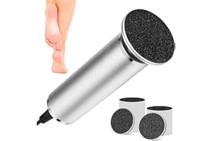 GLEISA Hornhautentferner Elektrisch Stark, Hornhaut Entfernen Füße Einstellbare Geschwindigkeit, Hornhauthobel Elektrisch mit 60er Ersatzpad, Hornhautraspel Fußpflege Pediküre für Tote Haut