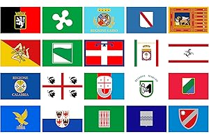 APROM Set di bandiere d'Italia Regioni – Set di adesivi per auto – Bandiera Decal – REG