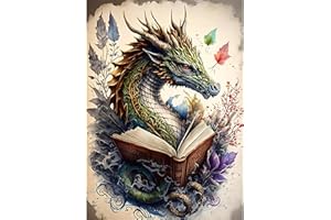 DOMROM Dragon Diamond Art Painting Kits, Animal Diamond Painting Kits for Adults Full Round Drill DIY 5D, Flowers Diamond Art Kits Gem Arts and Crafts Gift Home Wall Decor 30X40cm