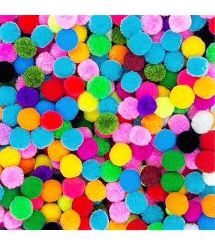 GIDWRIY Lot De 100 Petits Pompons Loisirs Creatifs 3 Cm,Mini Pompom Blanc,Moelleux Pompons Bricolage,Fournitures Pompon Décoration,Pompom Artisanale,Pom Pom Kit Craft Pour Guirlandes Franges - 7