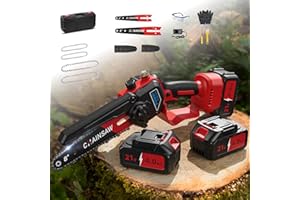 VIWKO Mini Motosega a Batteria 6/8 Pollici, Mini Motosega Elettrica con 8000mAh Batterie, 1200W Blushless Sega a Batteria per Potatura, il Taglio Del Legno e Giardini, Elettrosega Compatibile con Makita 18V