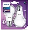 Philips LED E27 Frosted Light Bulbs, 5.5 W (40 W) - Warm White, Pack of 2