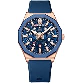 The Watch Company Men's Analog Watch | Blue Dial & Blue Strap | Sporty and Casual Watch | Date Feature | Soft Silicon Strap Q